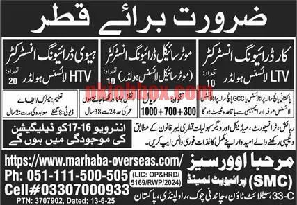 Driving Instructor Jobs in Qatar 2025