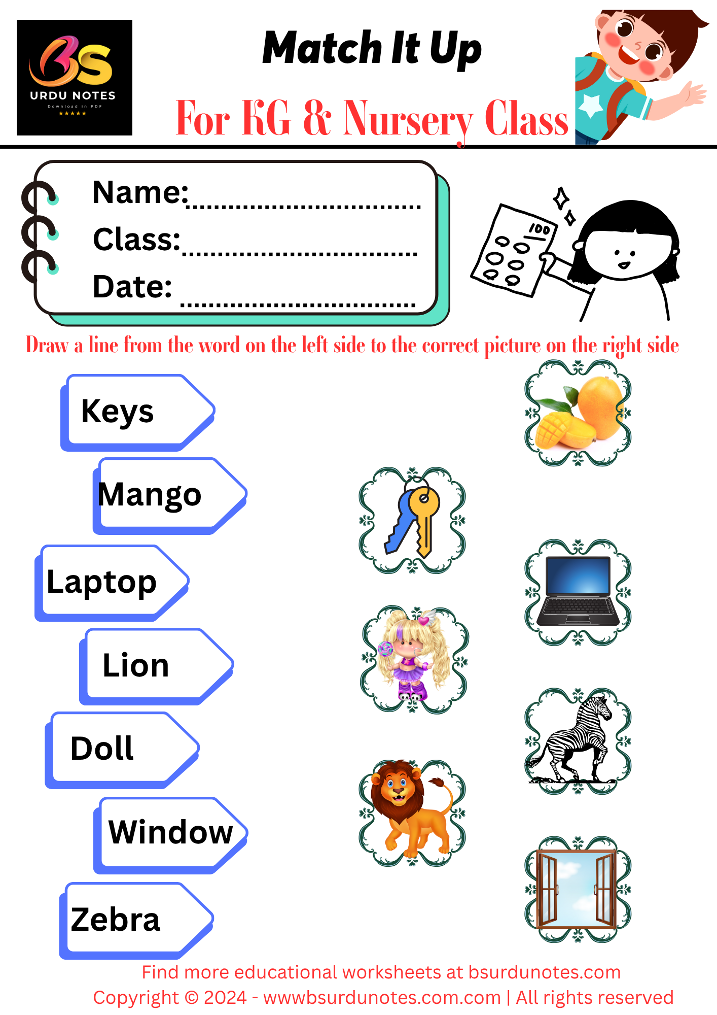 7 Picture Words for Nursery Kids