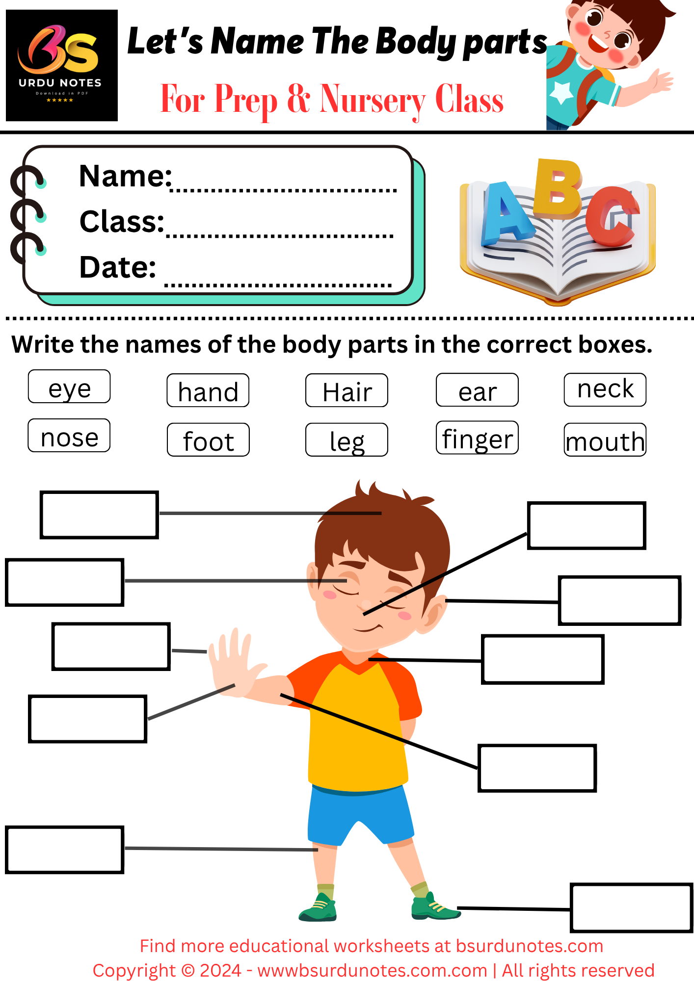 10 Easy Body Parts for Kids