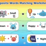 1 Fun Opposite Words Matching Worksheet for Kids