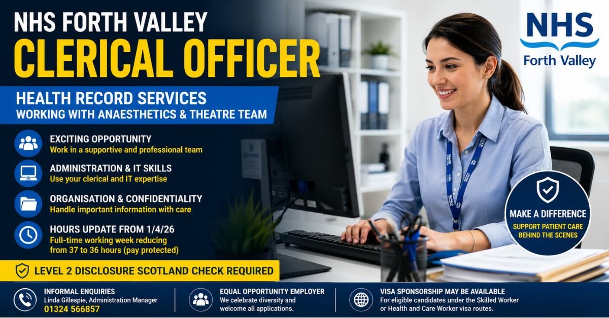 NHS Clerical Officer Jobs 2026 – Skills, Duties & Sponsorship