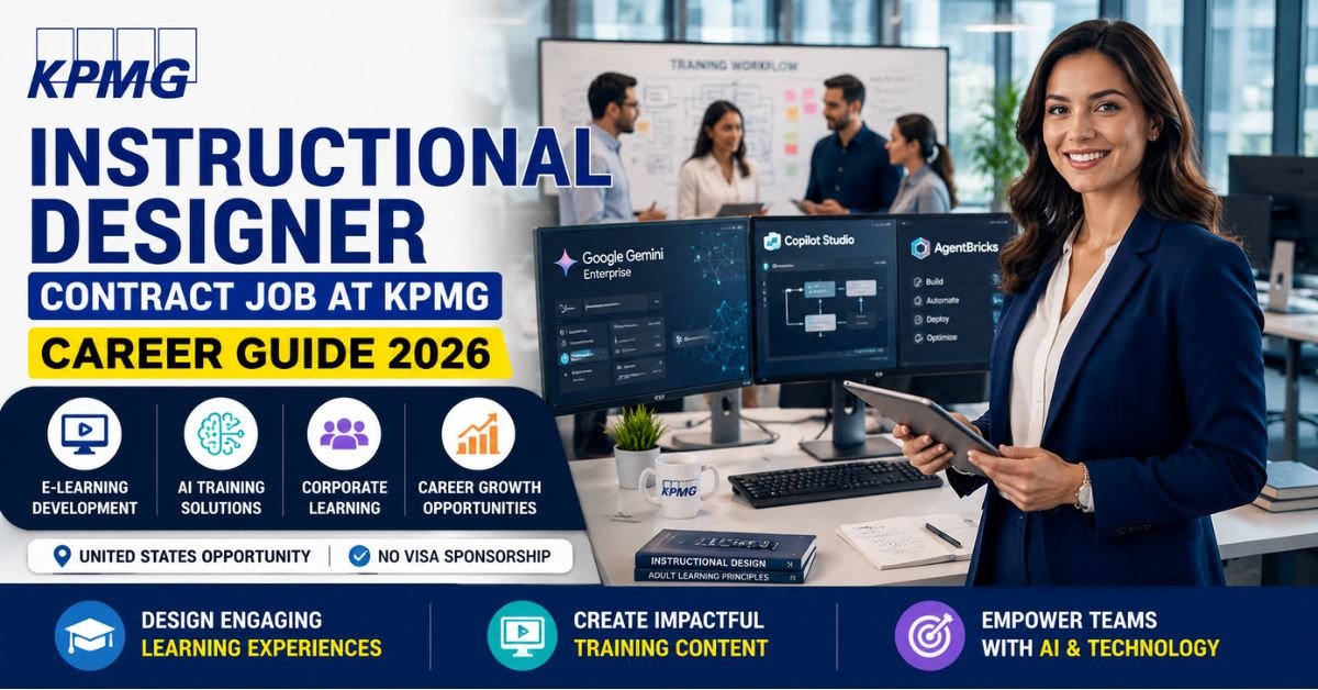 Instructional Designer Contract Job at KPMG 2026 Career Guide