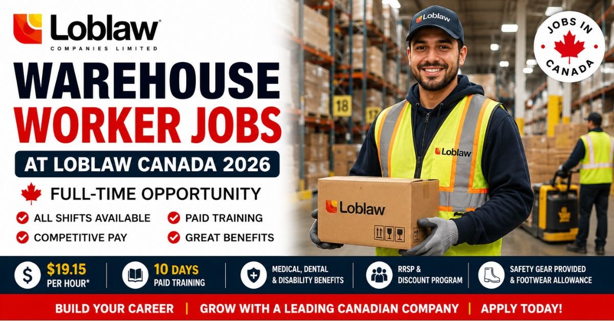 Warehouse Worker Jobs at Loblaw Canada 2026 – Full-Time Guide