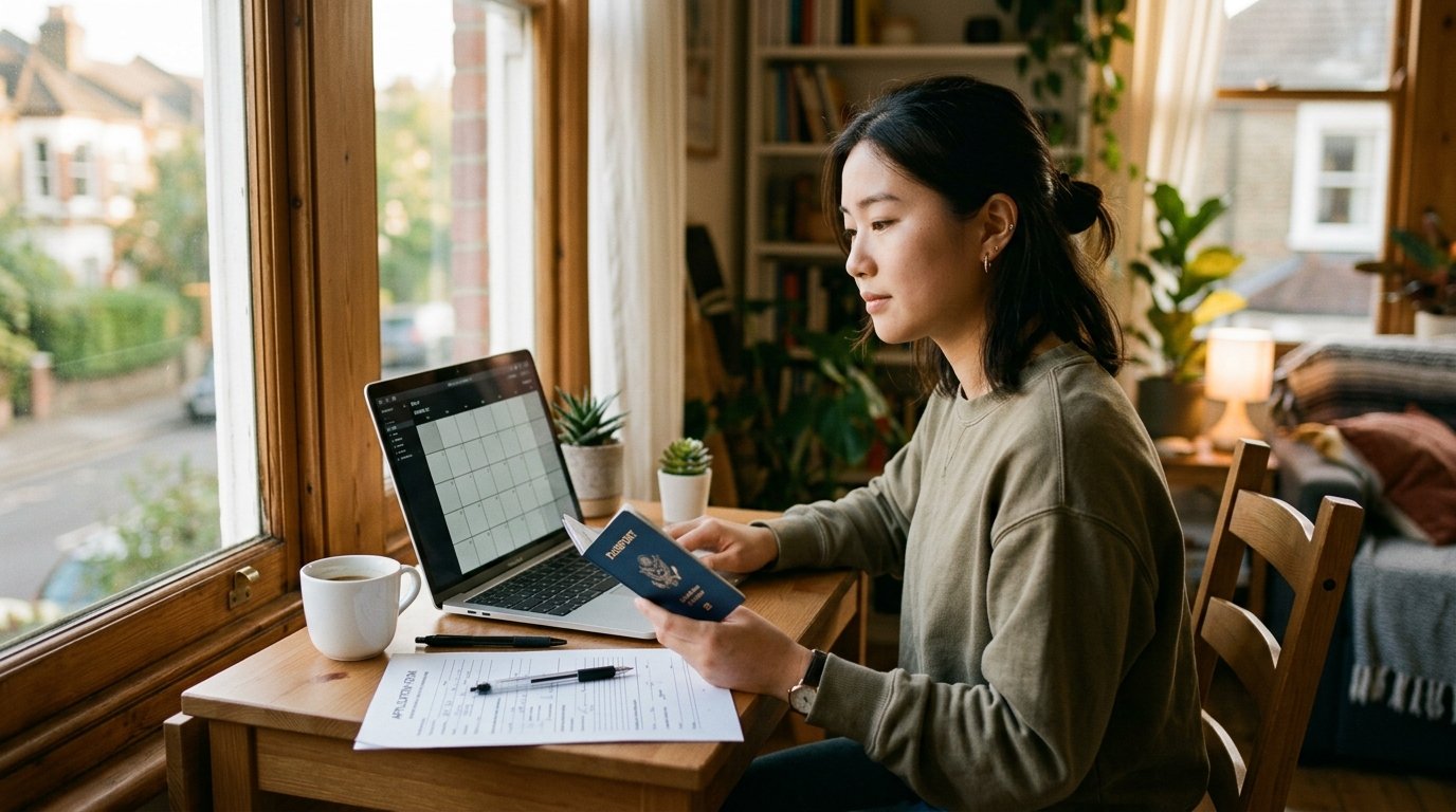 nternational student checking documents after the F-1 visa new rules 2026 announcement