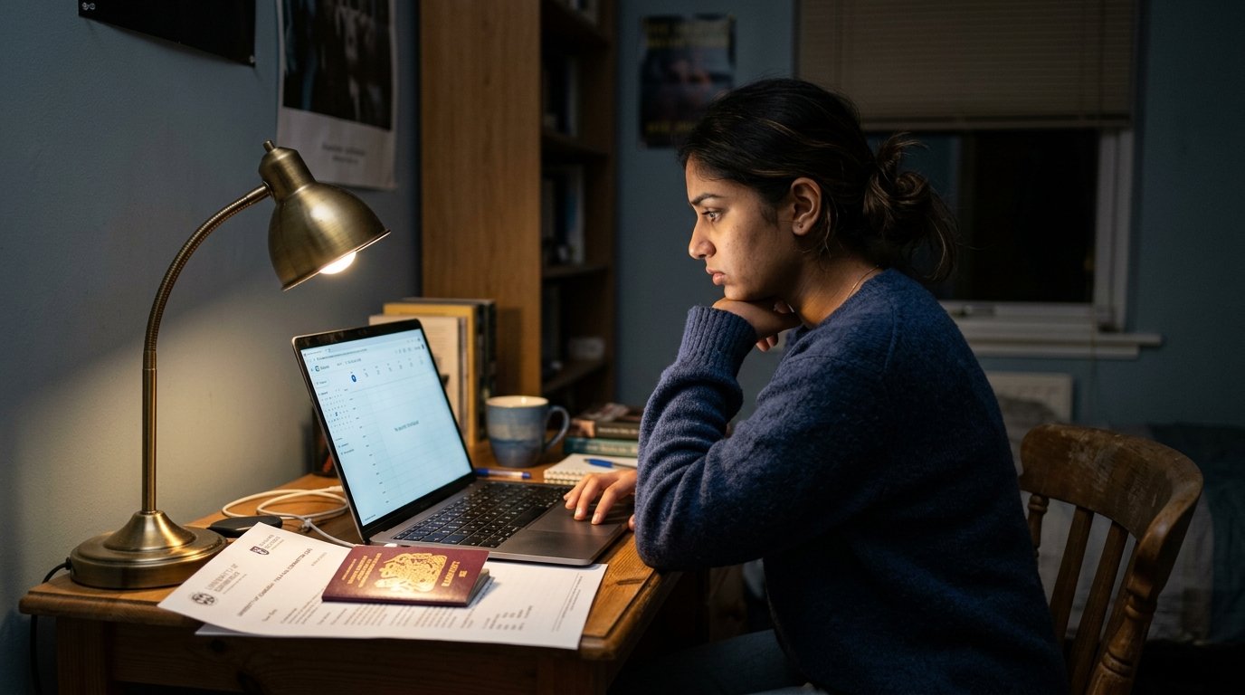 Student checking an empty booking calendar amid US student visa appointment delays 2026
