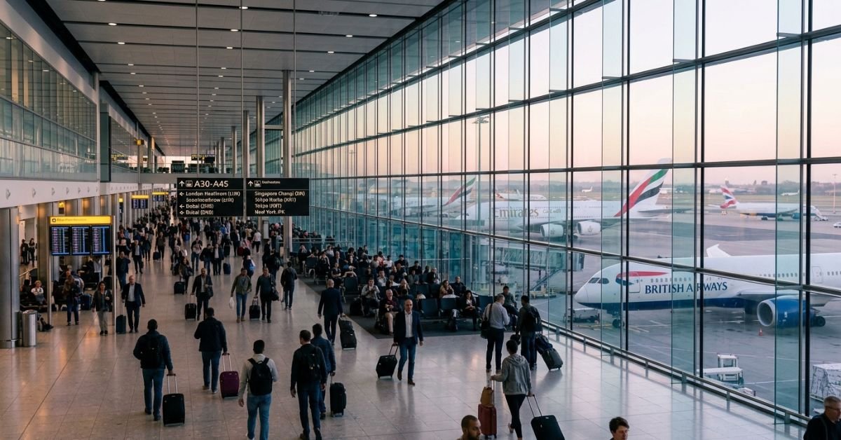 Travellers at an international airport representing visa sponsorship jobs in USA 2026